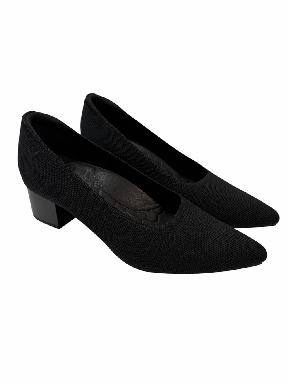 VIVAIA Georgia Knit Pointed Toe Chunky Heels - Black Size 40 / 9